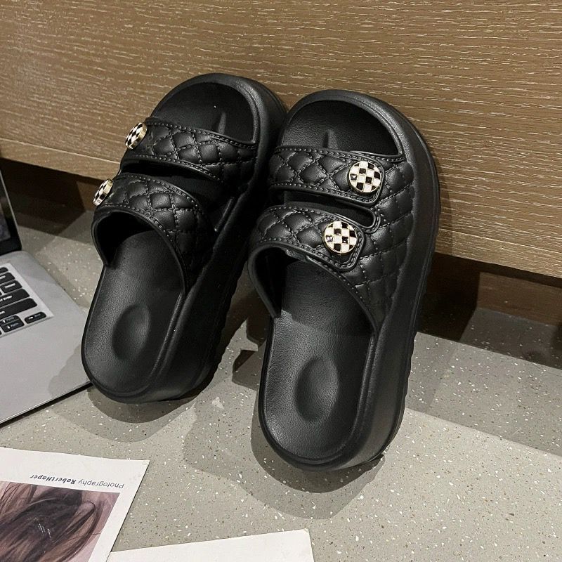 Bergaransi Sandal Wanita Sandal Jelly Slop Wedges Premium Platform Eva Rubber Non Slip Sole Double
