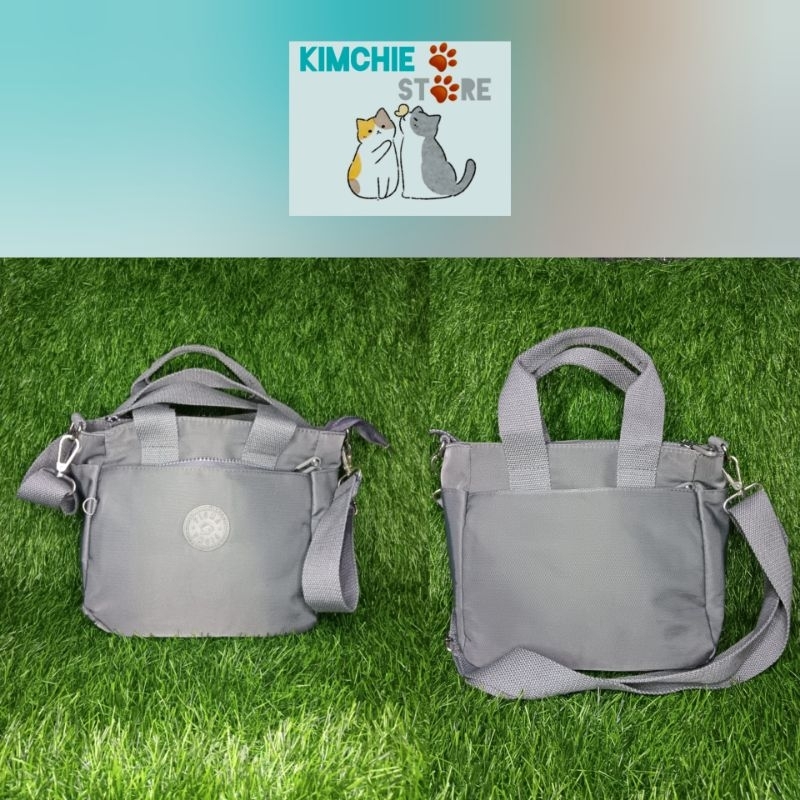 TAS SELEMPANG KIPLING PIOMA GREY (preloved) real pict
