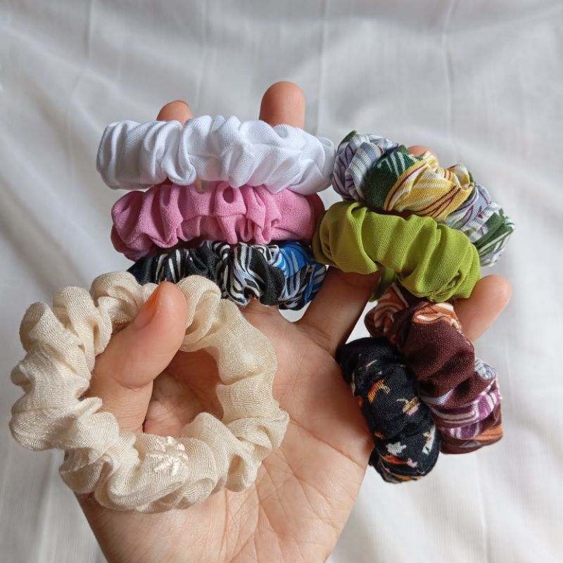 Mini Scrunchie Aesthetic - Kuncir Rambut Tali Rambut Gaya Feminim Korea