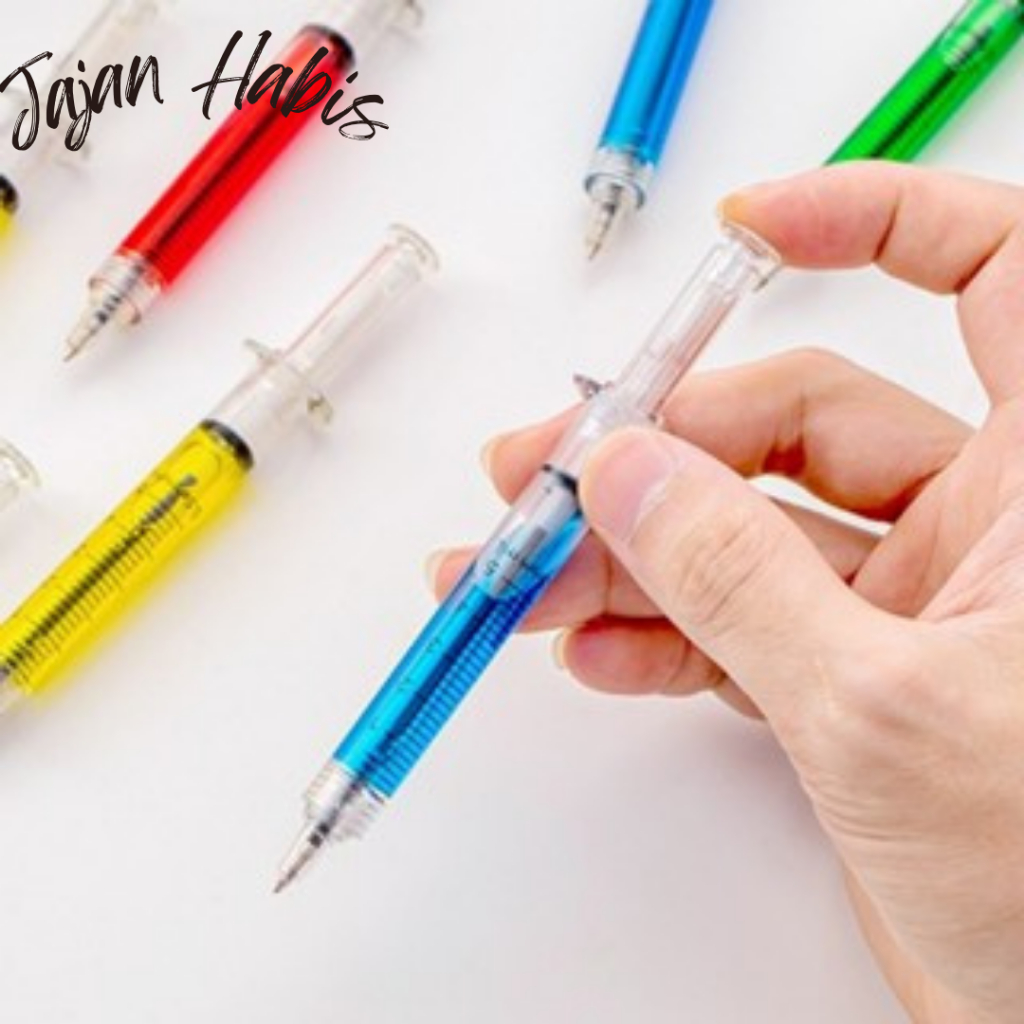 

JABIS Pulpen Suntikan Korean Syringe Ballpoint Pen Souvenir Aesthetic Fancy Pena Alat Tulis Anak Sekolah