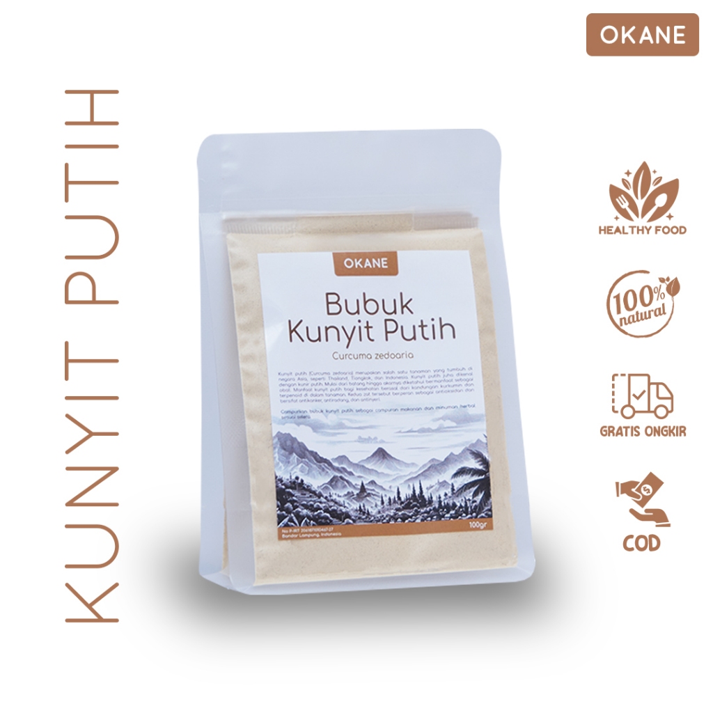 

Kunyit Putih Bubuk Asli Original OKANE 100 gr / Kunyit Putih Bubuk Original Tanpa Campuran