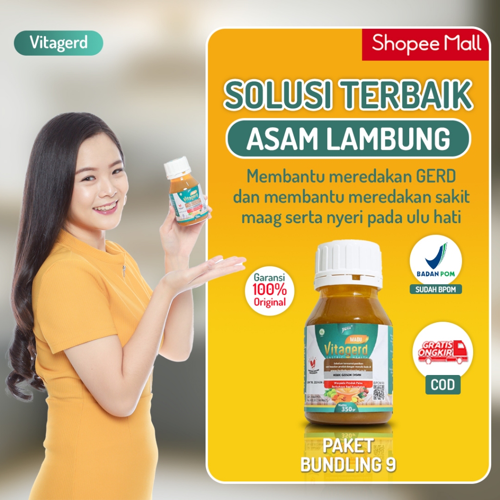 

Vitagerd Madu Herbal Untuk Mengatasi Permasalahan Percernaan Paket Botol Berat Bersih 350 Gram