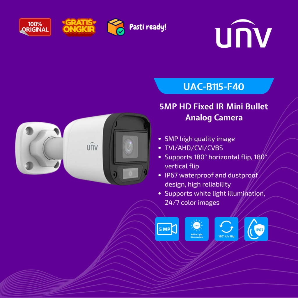 UNV UAC-B115-F40 Uniview CCTV 5MP HD Fixed IR Mini Bullet Analog Camera