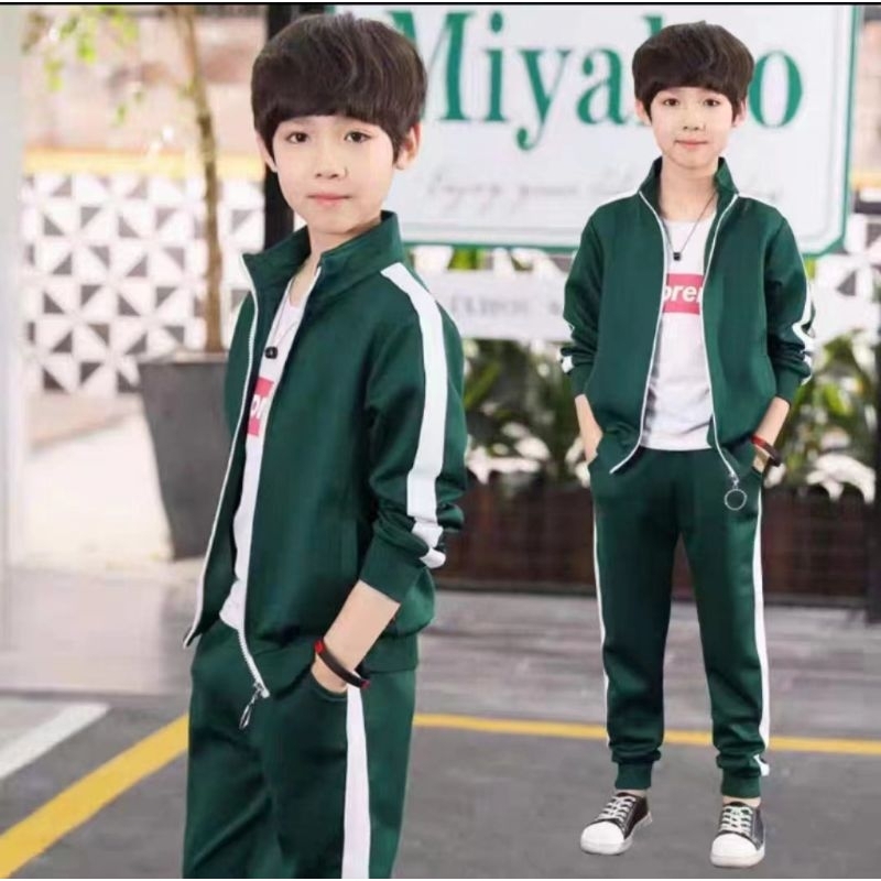 BAJU SQUID GAME ANAK / SWEATER HIJAU ANAK