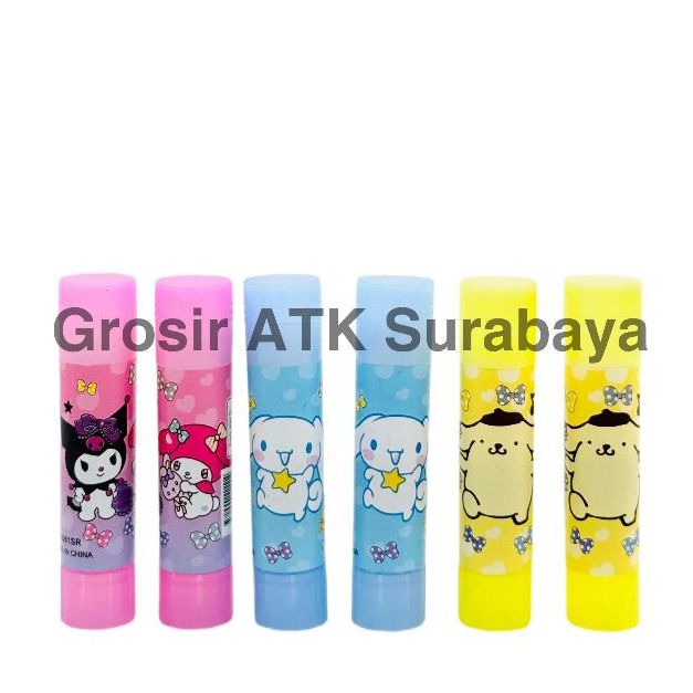 

( DAPAT 1 PCS ) LEM STICK 1081SA SANRIO 10GR / Glue Stick Stik Fancy 1081 Sanrio Cinnamorol Kuromi My Melody 10 Gram Gr