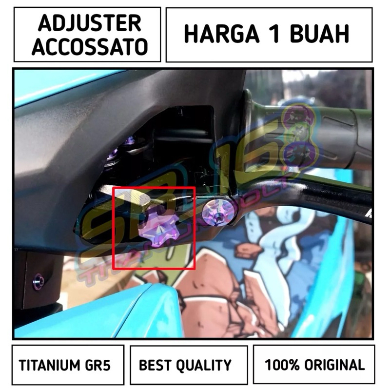 MUR ADJUSTER KOPLING REM ACCOSATTO ORI TITANIUM GR5