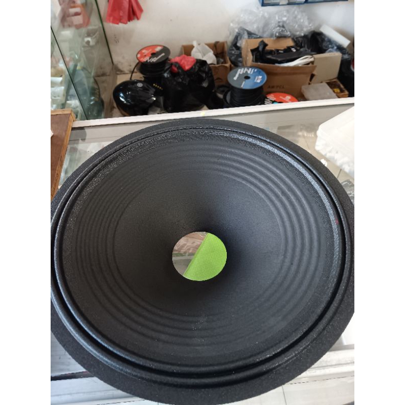 Cone paper Daun speaker 15 inch garis melingkar  lubang 3 inch tebal import