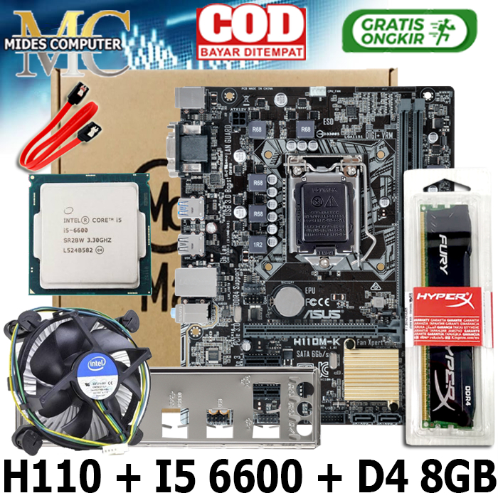 Motherboard Mobo Intel H110 LGA 1151 ONBOARD ASUS
