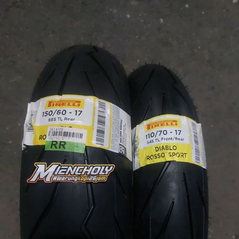 SEPASANG BAN PIRELLI 11070 DAN 15060 17 DIABLO ROSSO SPORT BAN PIRELLI DIABLO ROSSO SPORT 110 130 17