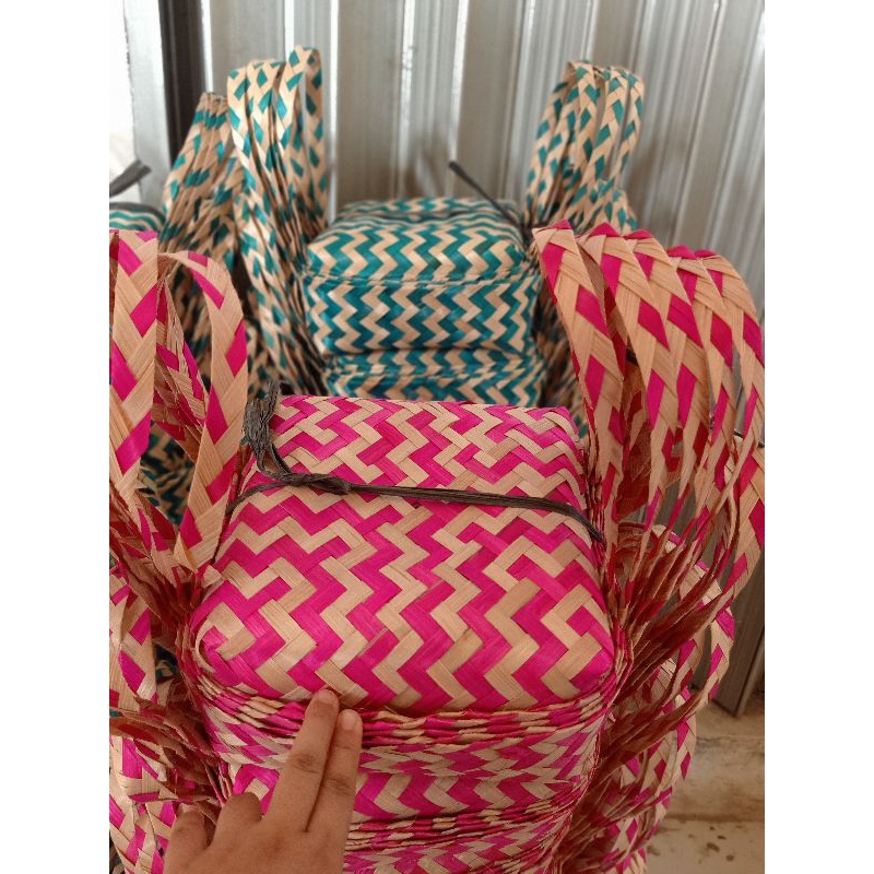 Besek Jinjing Warna-Warni 20X20 Besek Hijau Besek Pink Besek Zigzag Besek Warna Besek Hias