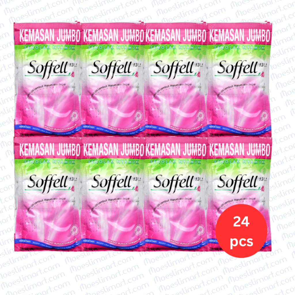 Soffell Lotion Anti Nyamuk Bunga Geranium 11 g Rencengan isi 24 sachet
