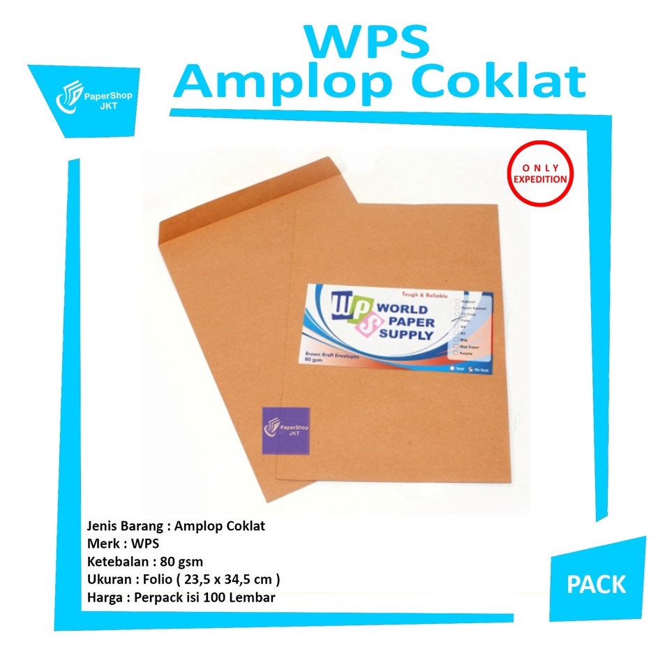 

WPS Amplop Coklat Ukuran Folio 235 x 345 cm Pack