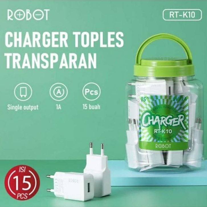 Charger Robot RT K-10 5V/1A Adaptor K10 Original  - Adaptor Cas ROBOT RT K10 Kepala Charger Robot Or