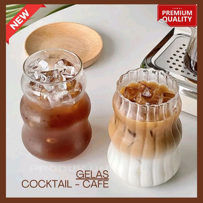 Gelas Kaca Cocktail Cafe Gelas Tebal Dan Besar Unik Eksllusif Import