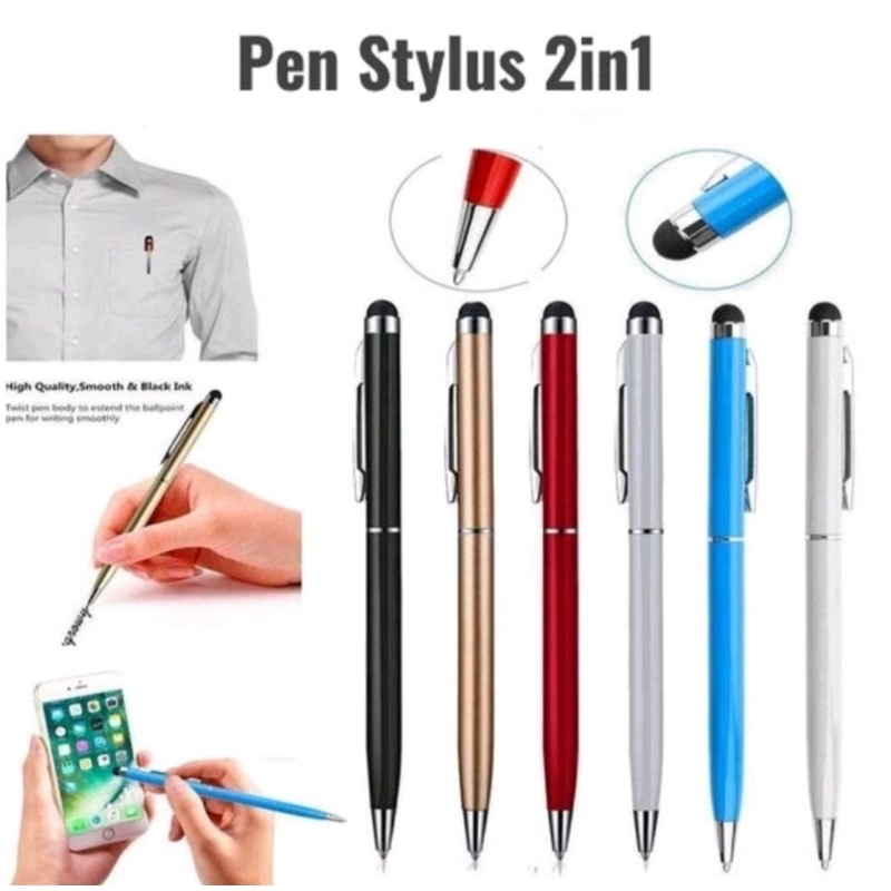 

Pen Stylus Pulpen Multifungsi 2 in 1 Pena Metalik Touch Screen