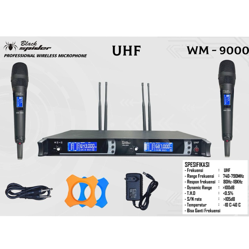 mic wireless blackspider wm9000 original BLACK SPIDER MODEL SKM 9000