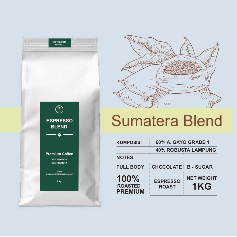 

Kopi Espresso Blend 60% Arabika 40% Robusta 1kg - Biji/Bubuk