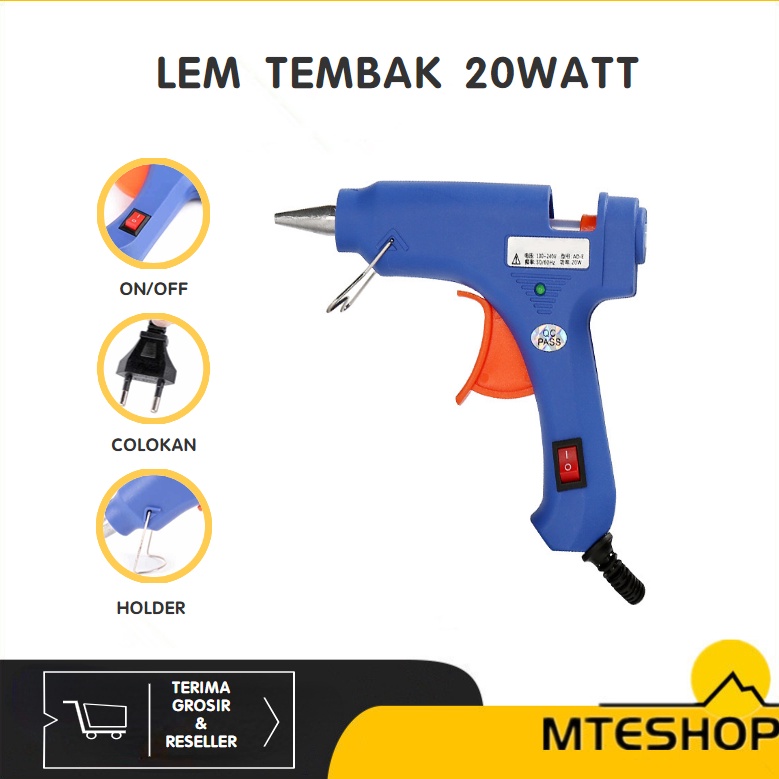 

Top Design MTE Lem Tembak Hot Melt Glue Gun On Off 2watt Glue Gun Mini