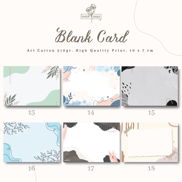 

Blank Card isi 15 pcs part 2 Kartu Ucapan Gift Ideas Kado Aesthetic