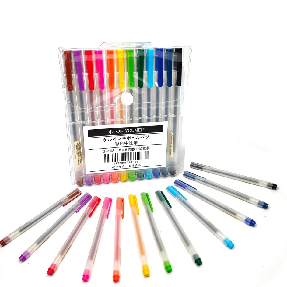 

Pulpen gel 12warna 12pcs pulpen gel warna warni Pulpen YOUMEI G13