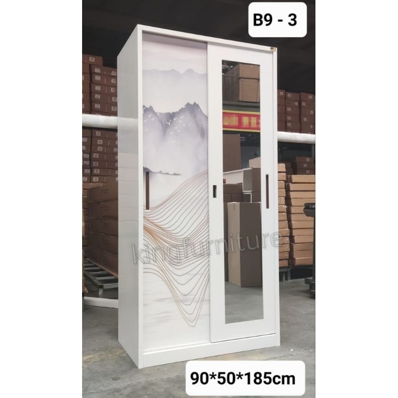 Lemari pakaian sliding besi / lemari pakaian minimalis