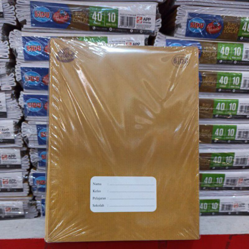 

Buku Tulis SIDU isi 40 lembar 1 pak 10 buku sampul cokelat