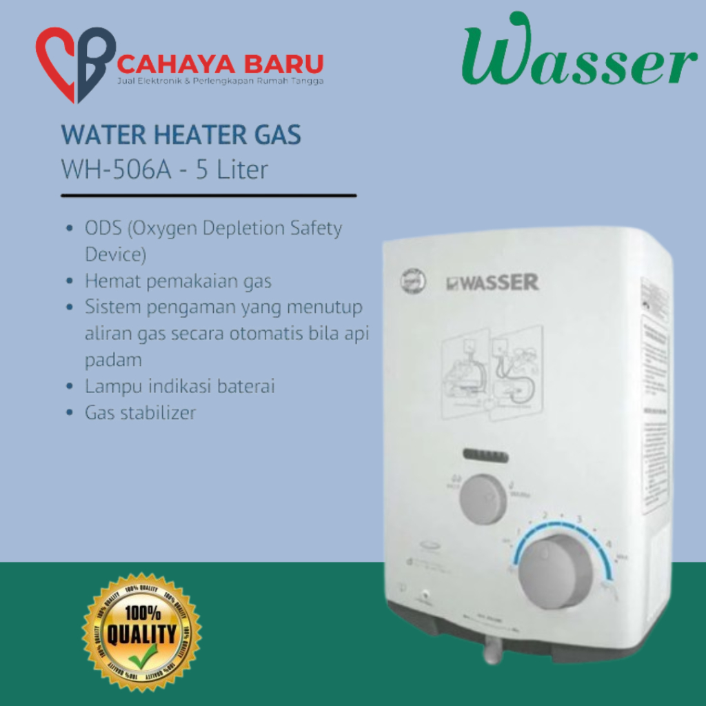 WASSER Water Heater GAS LPG WH-506A / WH 506A / WH 506 A Pemanas Air