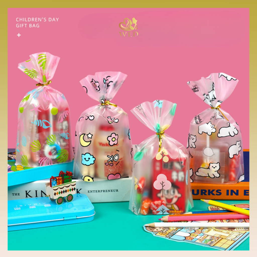 

WED ( ISI 50 ) Plastik Goodiebag Ulang Tahun / Kantong Sovenir Ulang Tahun Anak Include Kawat PP30