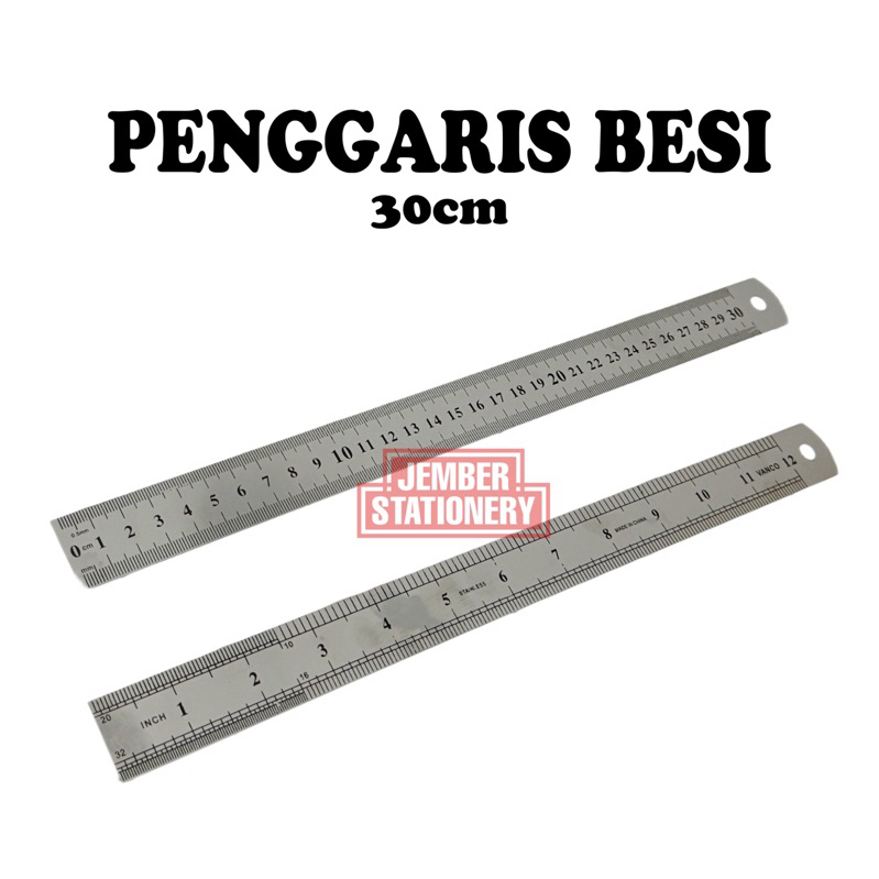 

(1biji) Penggaris Besi 30cm | Stainless Steel Ruler