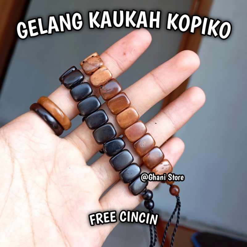 Gelang Kayu KOKKA WANITA PRIA (KOPIKO) | FREE CINCIN | Remaja-Dewasa Original Kokka Kaukah√
