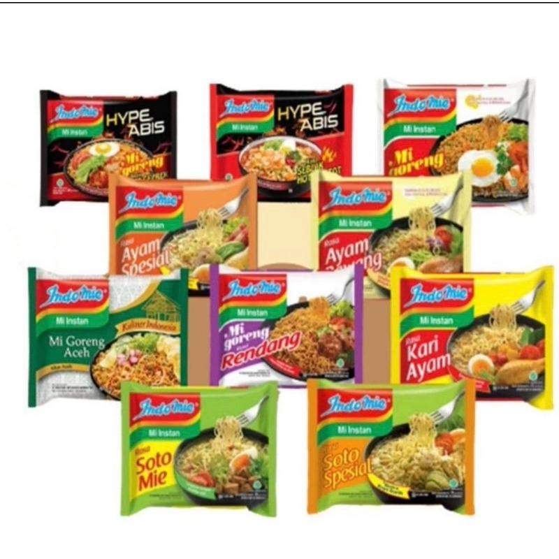 

Indomie Mi Goreng | Ayam Bawang | Mie Soto | Mie Kari | Geprek