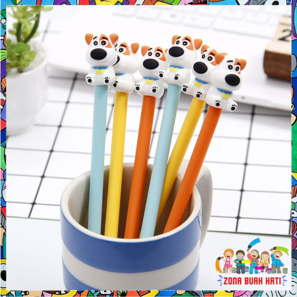 

ZBH Pulpen Gel Karakter Puppy Lucu 0.5mm Pena Motif Doggy 3d Pen Cute Student Alat Tulis Kantor Sekolah Tinta Cair Ujung Lancip