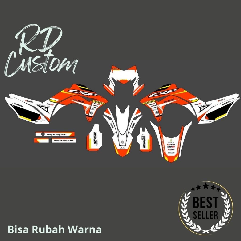 Decal Sticker Custom CRF 150 L Orange Stabilo