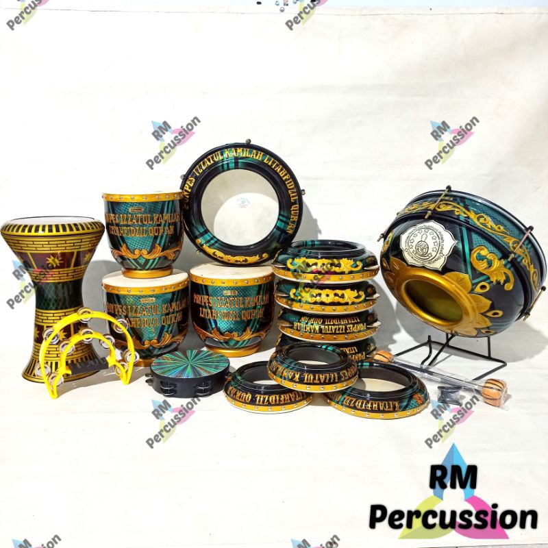 Hadroh Ukir Jepara 1 Set 15 Alat Kualitas Premium