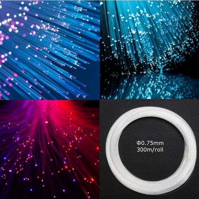 0.75mm 300M Plastic End Glow Fiber Optic Cable PMMA 220V Kabel Fiber