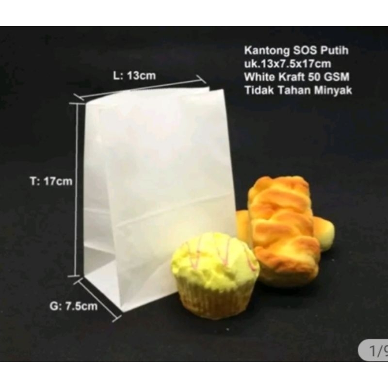 

kantong kertas food grade sos tipis putih s ukuran 17,5x13x7,5 cm (isi 100 pcs)