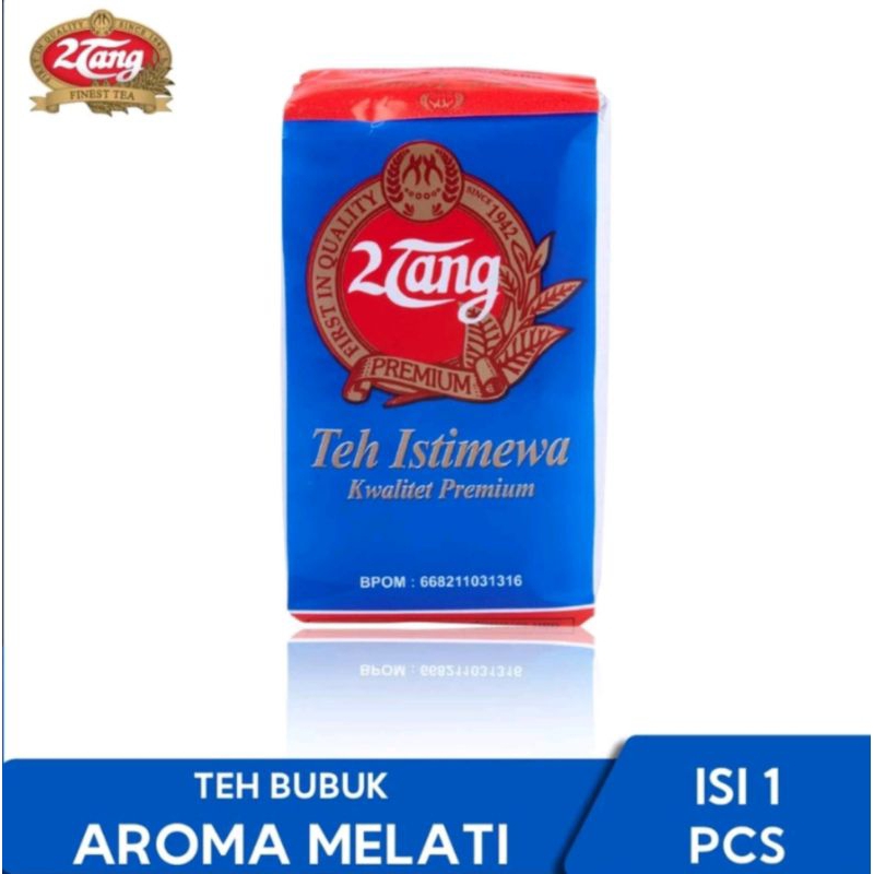 

2TANG PREMIUM 150Gr - Teh Seduh Cap Dua Tang / Teh Aroma Melati Premium / Teh 2Tang Premium / Teh Tubruk / Teh Kepyur / Teh Seduh Wangi /Teh Melati Wangi / Oleh Oleh Tegal Slawi / Teh Tubruk Khas Tegal Slawi / Teh Solo / Teh 2Tang Biru Premium Tegal Slawi