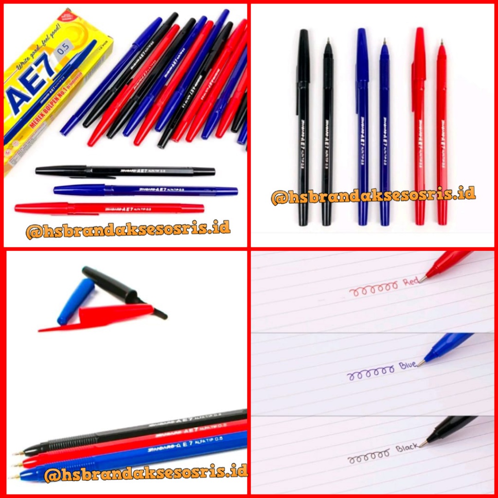 

PULPEN STANDARD AE7 0,5MM / PEN STANDARD WARNA HITAM BIRU MERAH / PENA STANDARD / BALL PEN STANDARD BALLPOINT / STD75778