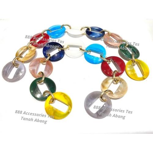 Rantai tas selempang premium resin akrilik plastik / mute marmer / rantai akrilik (1 rantai )