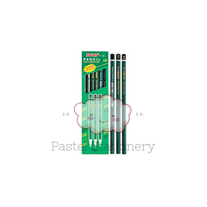 

[PACK] Pensil Komputer Gambar Kayu 2B Joyko P-88 1 Pak Isi 12 Drawing Pencil Murah