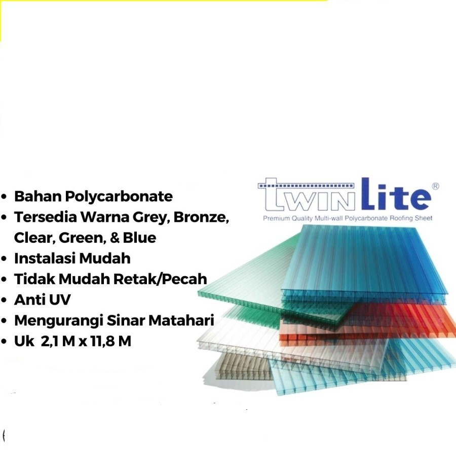 SoLite Atap Polycarbonate 4mm / atap tembus cayaha