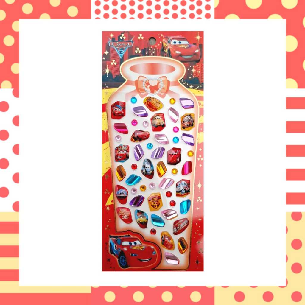

Jewel Sticker Gambar Tempel Stiker Timbul Anak Karakter Kartun Disney Cars