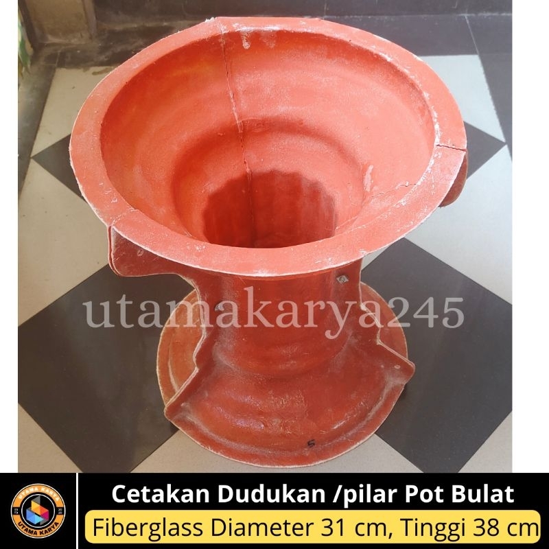 COD Cetakan dudukan pilar/pot bulat diameter 31 cm, tinggi 38 cm fiberglass
