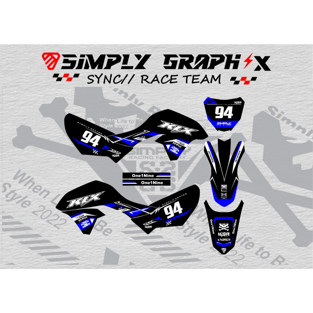 DECAL KLX 150 SM SE 2023 FULLBODY HITAM STIKER