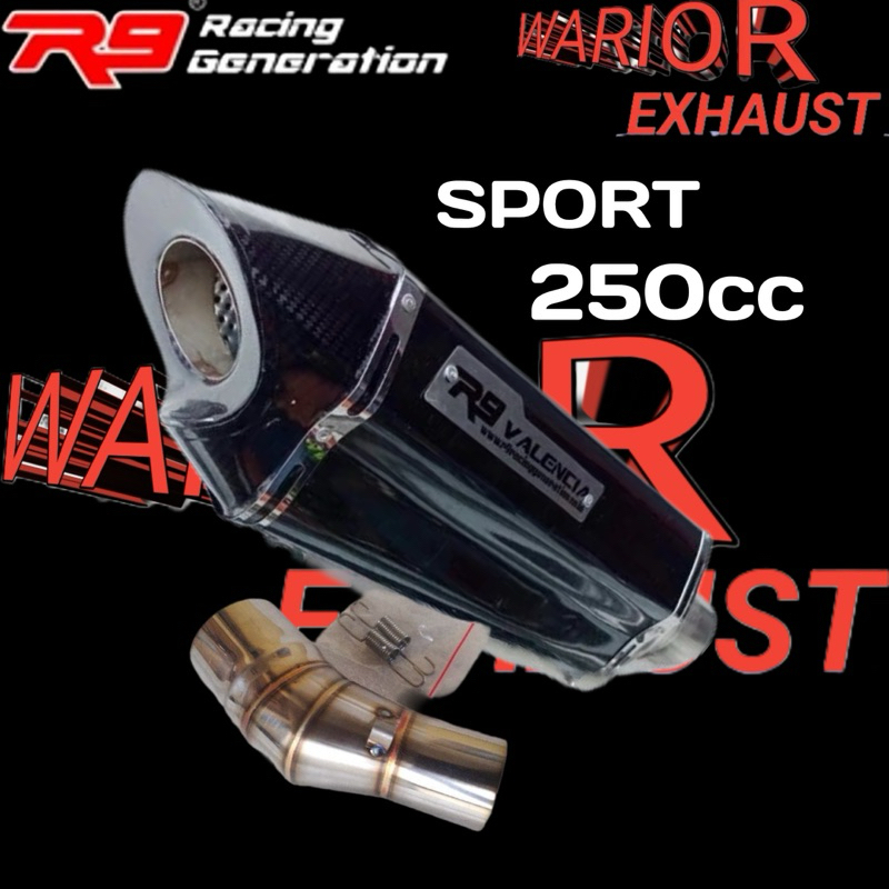 knalpot R9 valencia sport250cc Ninja250 Cbr250rr R25 dll