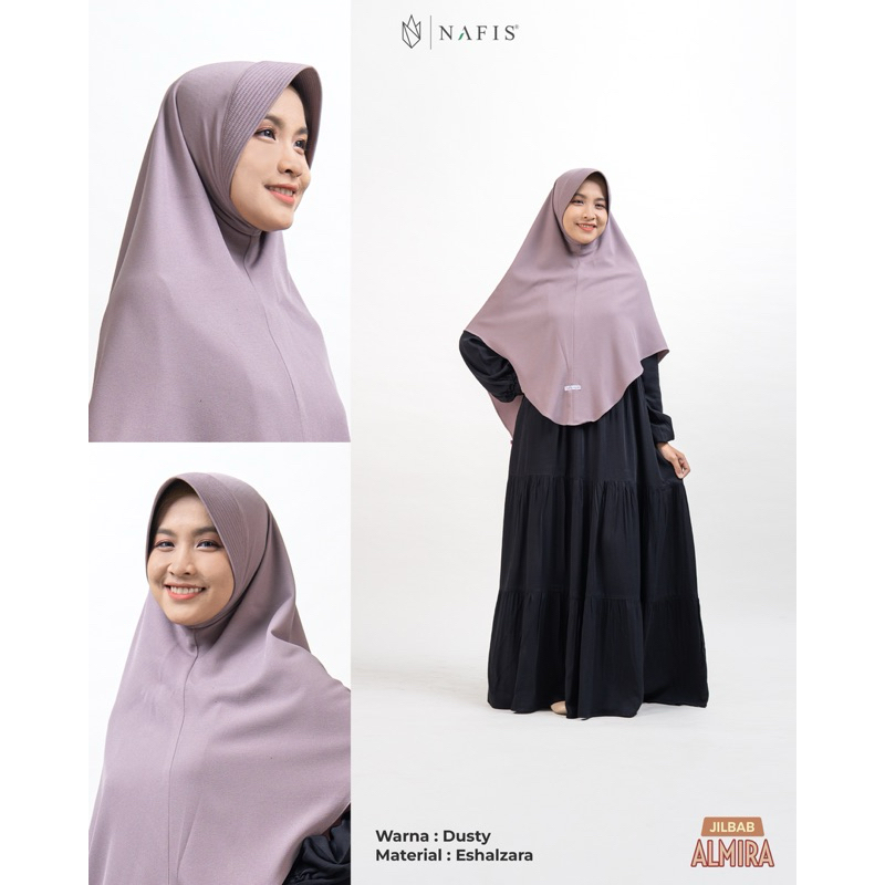 NAFIS Jilbab Almira bahan eshalzara dan jet-black