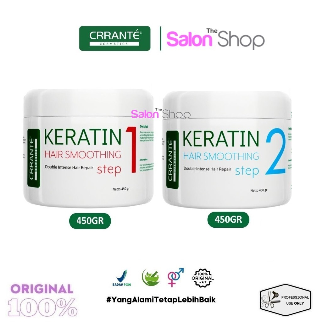 Crrante Keratin Hair Smoothing 450 gr | Straightener Rebonding Opti Straight Pelurus Rambut | gdkd01
