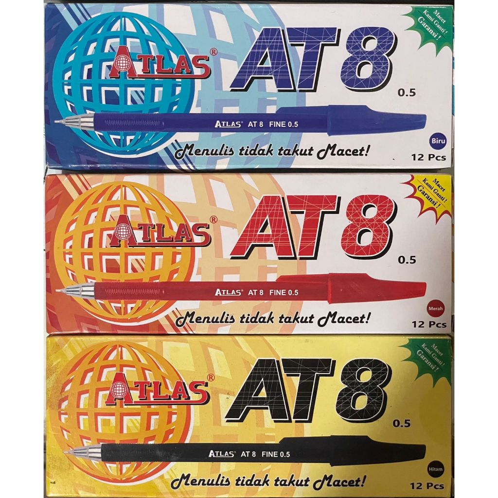

Atlas Pen 12pcs AT8 Pulpen Tulis 1 Lusin Pena
