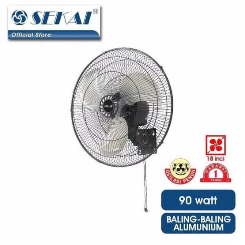 Kipas Angin Dinding Besi SEKAI 1858 PO (18inch)