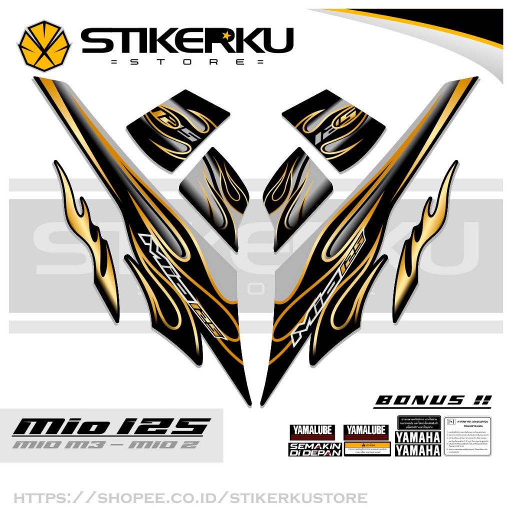 STRIPING MIO 125 MOTIF 63 / STICKER MIO M3 / SOLARIZ STIKER / STICKER / VIRAL STIKERKUSTORE